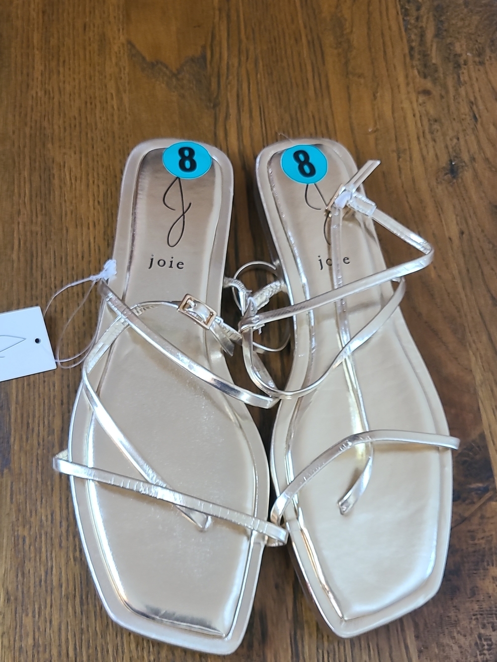 Joie Women's Metallic Gold Strappy Flat Sandals